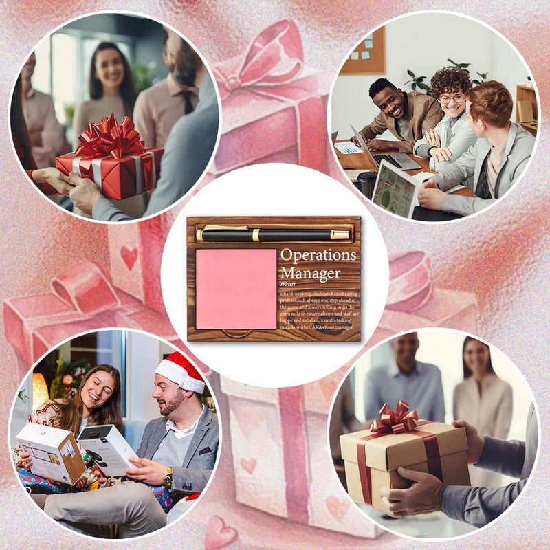 CWGOTC Operations Manager Gifts, Wooden Sticky Note Pad Holder, Appreciation Gift for Office Manager, Retirement, Promotion, Birthday, Christmas, Funny Desk Organizer Décor YCB52 - Image 5